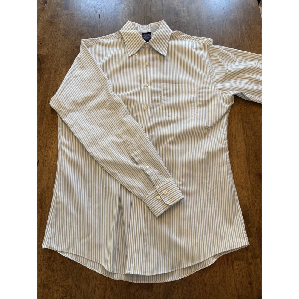 Brooks Brothers Non-Iron Regular Fit Stripe Dress Shirt 16 34/35